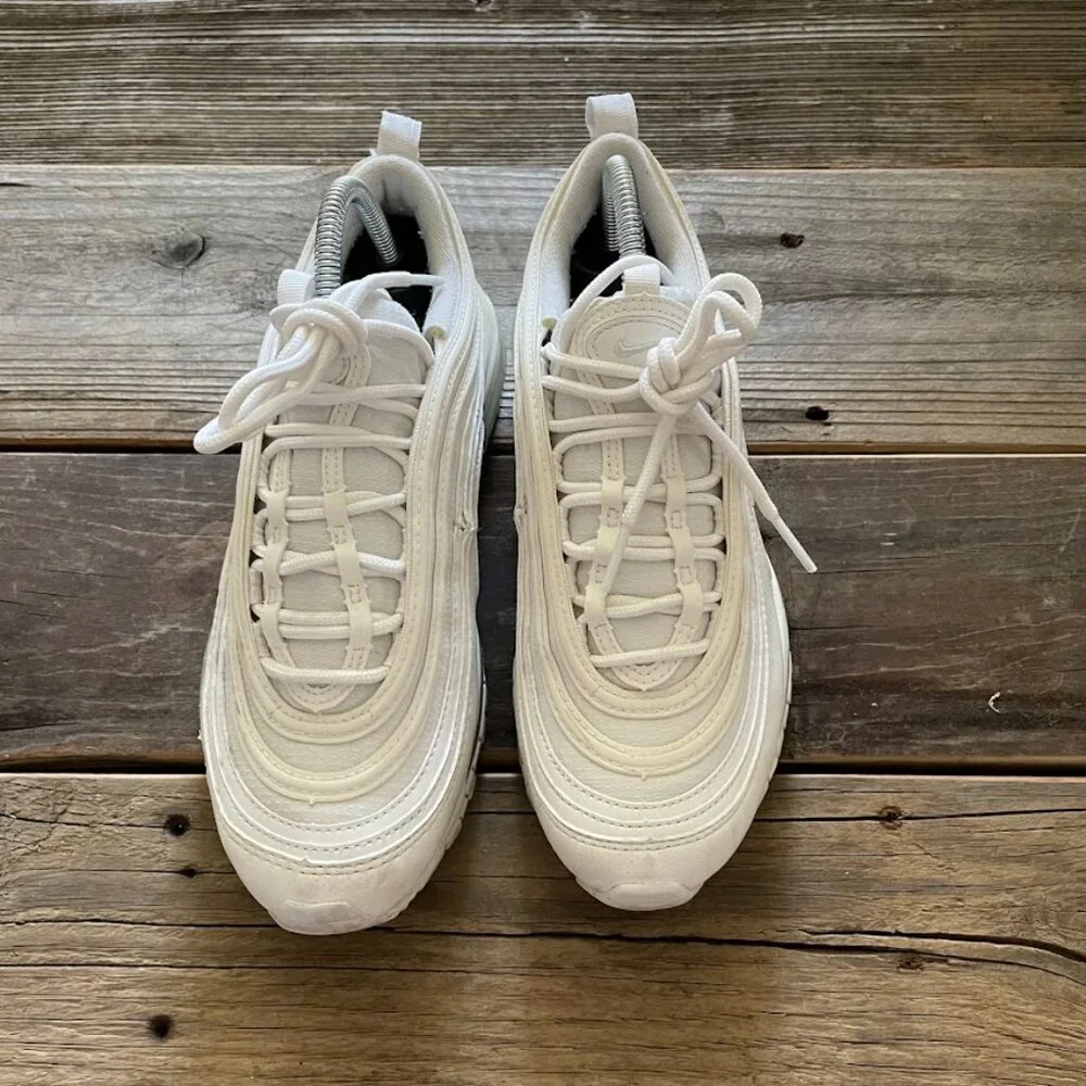 Women Size 6.5 / Size 5 Youth Nike Air Max 97 White Running Shoes Sneakers - Picture 5 of 8